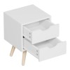 Selma bedside table pakoworld in white shade 29.7x29.7x45cm