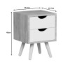 Selma bedside table pakoworld in white shade 29.7x29.7x45cm