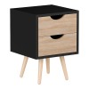 Selma bedside table pakoworld in black-sonoma color 29.7x29.7x45cm
