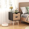Selma bedside table pakoworld in black-sonoma color 29.7x29.7x45cm
