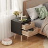 Selma bedside table pakoworld in black-sonoma color 29.7x29.7x45cm