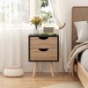 Selma bedside table pakoworld in black-sonoma color 29.7x29.7x45cm
