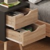 Selma bedside table pakoworld in black-sonoma color 29.7x29.7x45cm