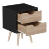 Selma bedside table pakoworld in black-sonoma color 29.7x29.7x45cm