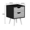 Selma bedside table pakoworld in black-sonoma color 29.7x29.7x45cm
