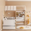 Bed for children Bedria pakoworld Montessori-style wood in white-natural color 90x190cm
