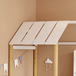 Παιδικό κρεβάτι Bedria pakoworld τ.Montessori ξύλο σε λευκή-φυσική απόχρωση 190x90εκ