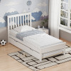 Bed Benia pakoworld with trundle bed pine wood in white color 90x190cm