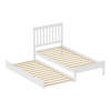 Bed Benia pakoworld with trundle bed pine wood in white color 90x190cm