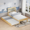 Bed Benia pakoworld with trundle bed pine wood in natural color 90x190cm