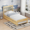 Bed Benia pakoworld with trundle bed pine wood in natural color 90x190cm