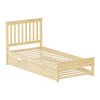 Bed Benia pakoworld with trundle bed pine wood in natural color 90x190cm