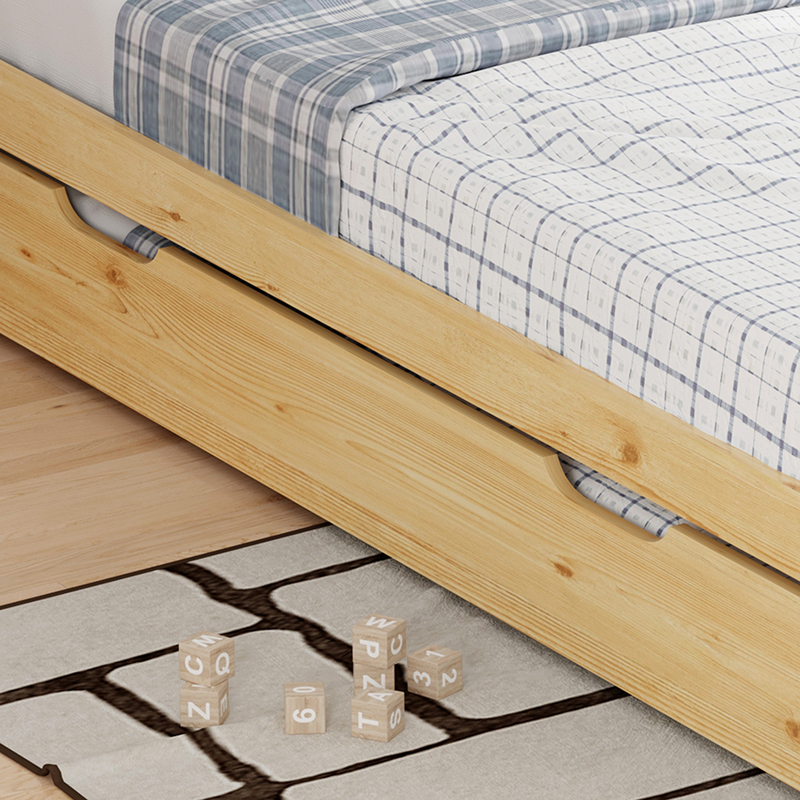 Bed Benia pakoworld with trundle bed pine wood in natural color 90x190cm