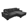 Reversible sofa Cornerdo pakoworld fabric in dark grey color 265x175x85cm