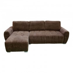 Reversible sofa-bed Vivad pakoworld fabric in dark brown color 275x164x91cm