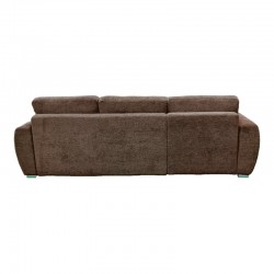 Reversible sofa-bed Vivad pakoworld fabric in dark brown color 275x164x91cm