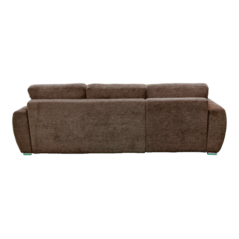 Reversible sofa-bed Vivad pakoworld fabric in dark brown color 275x164x91cm