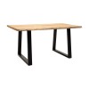 Miles pakoworld table solid acacia wood thickness 3.7-4cm in natural shade with black metal legs 160x90x76cm