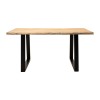 Miles pakoworld table solid acacia wood thickness 3.7-4cm in natural shade with black metal legs 160x90x76cm