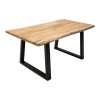 Miles pakoworld table solid acacia wood thickness 3.7-4cm in natural shade with black metal legs 160x90x76cm