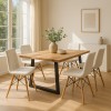 Miles Slim pakoworld table solid acacia wood in natural shade with black metal legs 180x90x76cm