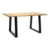 Miles Slim pakoworld table solid acacia wood in natural shade with black metal legs 180x90x76cm