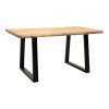 Miles pakoworld table solid acacia wood thickness 3.7-4cm in natural shade with black metal legs 200x96x76cm
