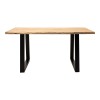 Miles pakoworld table solid acacia wood thickness 3.7-4cm in natural shade with black metal legs 200x96x76cm