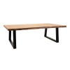Miles Slim pakoworld coffee table solid acacia wood in natural shade with black metal legs 115x60x45cm