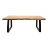 Miles Slim pakoworld coffee table solid acacia wood in natural shade with black metal legs 115x60x45cm