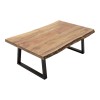 Miles Slim pakoworld coffee table solid acacia wood in natural shade with black metal legs 115x60x45cm