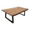 Miles Slim pakoworld coffee table solid acacia wood in natural shade with black metal legs 115x60x45cm