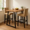 Felasia pakoworld console solid acacia wood thickness 3.7-4cm in natural shade with black metal legs 120x45x78cm