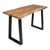 Felasia pakoworld console solid acacia wood thickness 3.7-4cm in natural shade with black metal legs 120x45x78cm