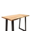Felasia pakoworld console solid acacia wood thickness 3.7-4cm in natural shade with black metal legs 120x45x78cm