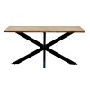 Τραπέζι Lenoua pakoworld μασίφ ξύλο ακακίας πάχους 3.7-4εκ σε φυσική απόχρωση με μαύρα μεταλλικά πόδια 180x90x76εκ