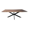 Lenoua pakoworld table solid acacia wood thickness 3.7-4cm in natural shade with black metal legs 200x100x76cm