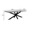 Lenoua pakoworld table solid acacia wood thickness 3.7-4cm in natural shade with black metal legs 200x100x76cm