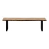 Miles Slim pakoworld bench solid acacia wood in natural shade with black metal legs 160x40x45cm