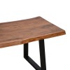 Miles pakoworld coffee table solid acacia wood thickness 3.7-4cm in walnut color with black metal legs 115x60x45cm