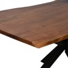 Lenoua pakoworld table solid acacia wood thickness 3.7-4cm in walnut color with black metal legs 180x90x76cm