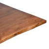 Lenoua pakoworld table solid acacia wood thickness 3.7-4cm in walnut color with black metal legs 180x90x76cm
