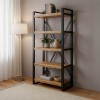 Miles pakoworld bookcase mango wood in natural-black color 80x40x180cm