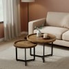 Kelly pakoworld coffee table set 2 pieces mango wood in natural-black color