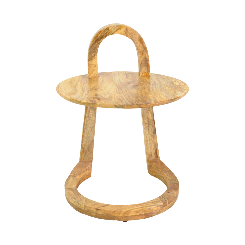 Βοηθητικό τραπέζι Kallos pakoworld μασίφ ξύλο μάνγκο σε φυσική απόχρωση 45x45x60εκ