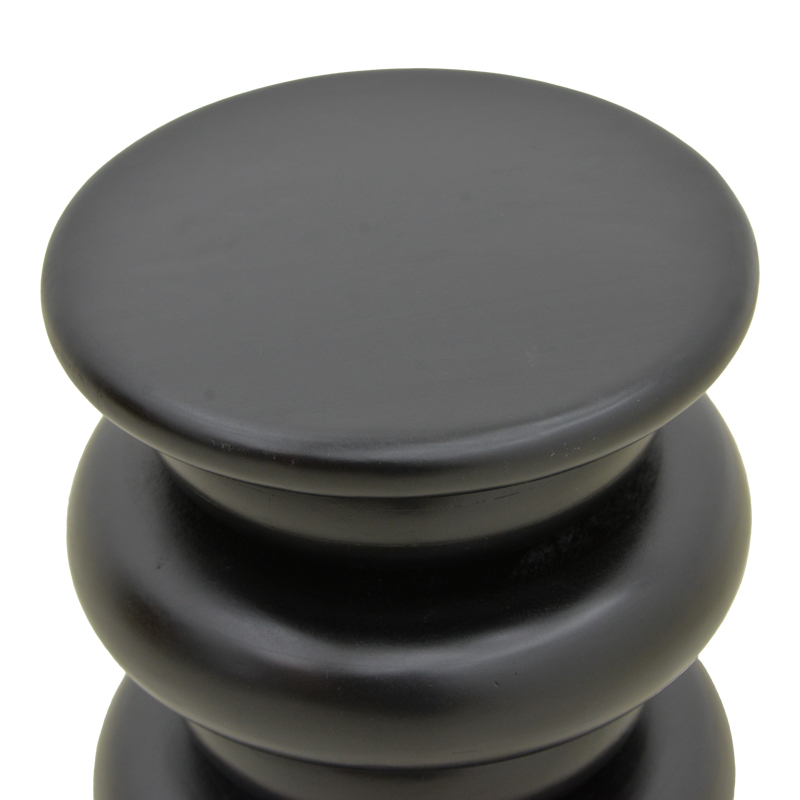 Βοηθητικό τραπέζι Circena pakoworld μασίφ μάνγκο ξύλο μαύρο Φ40x45εκ