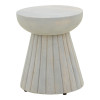Side table Nemira pakoworld solid mango wood white D30x35cm