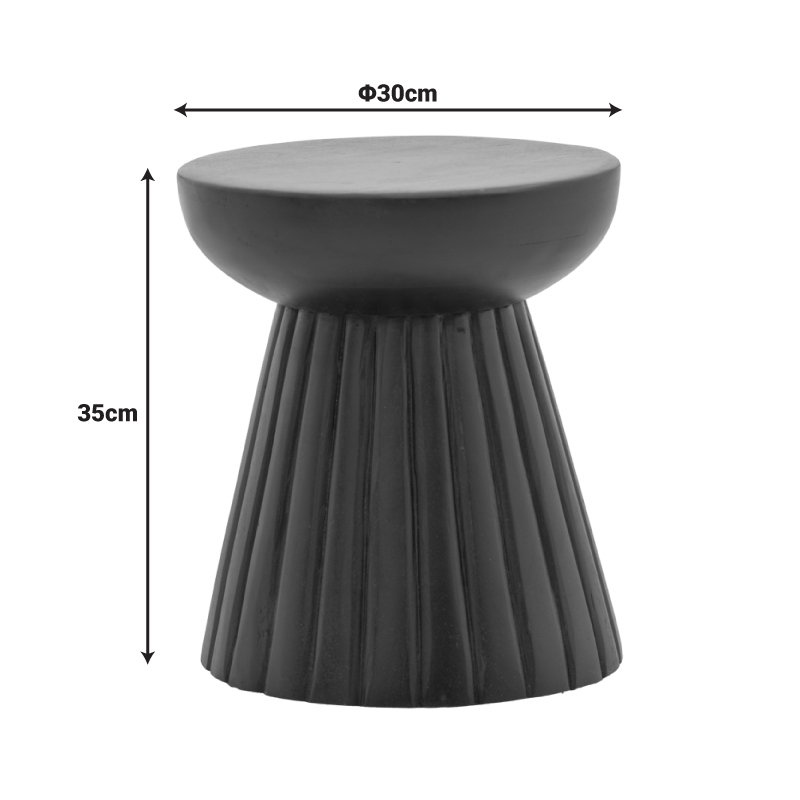 Side table Nemira pakoworld solid mango wood white D30x35cm