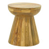 Side table Nemira pakoworld solid mango wood in natural color D30x35cm