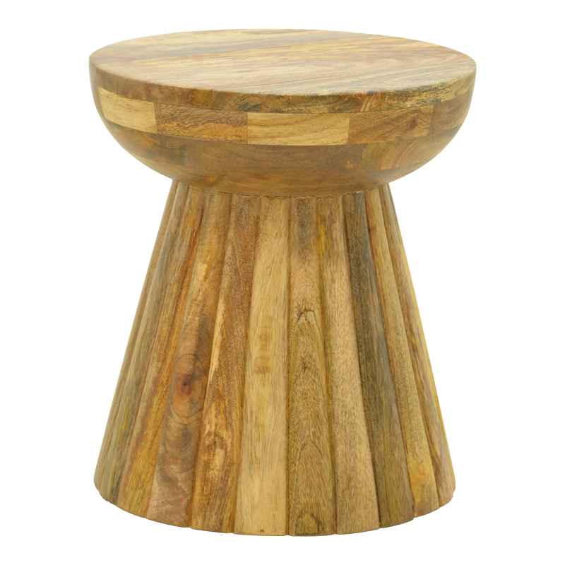 Side table Nemira pakoworld solid mango wood in natural color D30x35cm